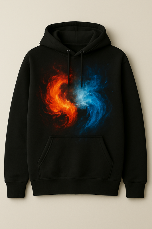 Para Żywiołów – hoodie z ogniem i wodą